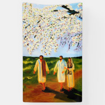 Cristo se une a los dos en la manera a Emmaus