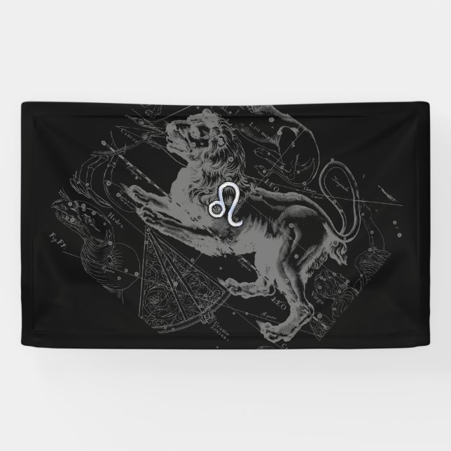 Lona Cromo como el Rótulo Leo Zodiac en Hevelius (Horizontal)