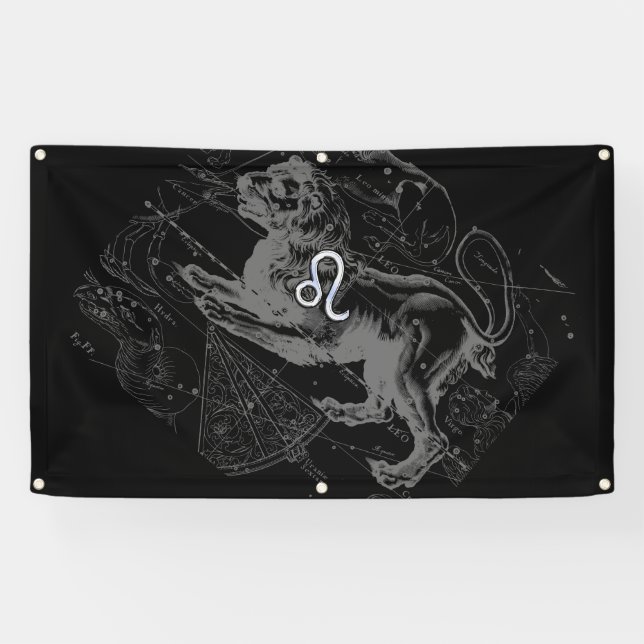 Lona Cromo como el Rótulo Leo Zodiac en Hevelius (Horizontal)