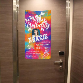 Lona Crucero de cumpleaños personalizado para puerta de