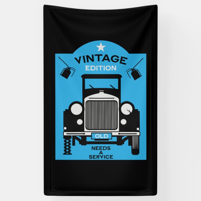 Lona Cuadragenario Feliz Cumpleaños Sobre La Colina (Vertical)