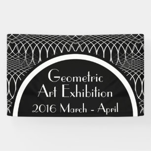 Lona Cuadrícula geométrica en blanco y negro + tus idea