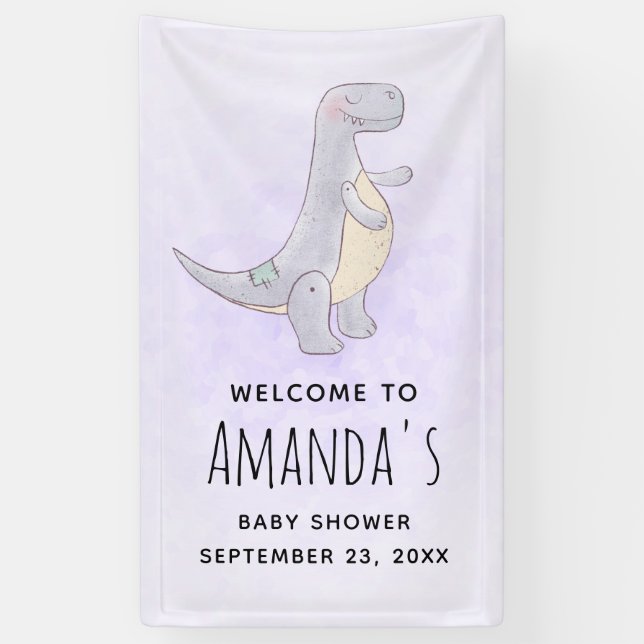 Lona Cuadros Gris Dinosaurios Toy Watercolor Baby Showe (Vertical)