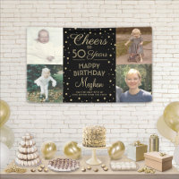 CUALQUIER Alegría Regalo de Confeti de Oro y Negro