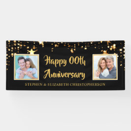 Lona Cualquier aniversario de las estrellas de oro negr