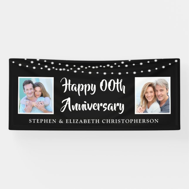 Lona Cualquier aniversario entonces y ahora las fotos s (Horizontal)