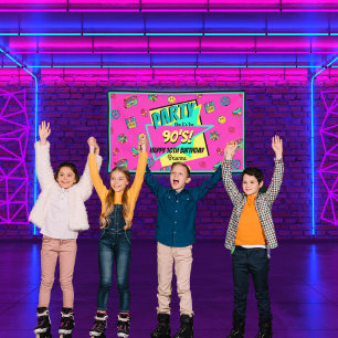 Lona CUALQUIER cartel de cumpleaños retro personalizado