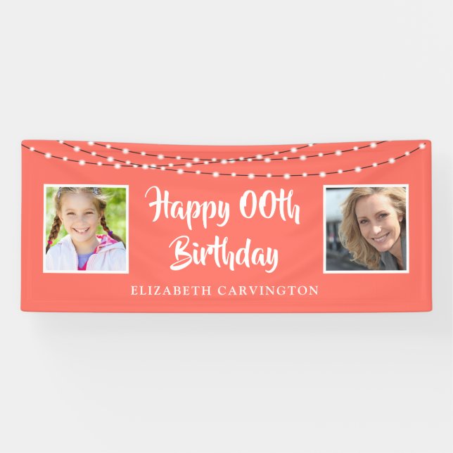 Lona Cualquier cumpleaños entonces y ahora las fotos il (Horizontal)