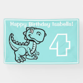 Lona Cualquier Edad Verde azulada T Rex Dinosaur Birday
