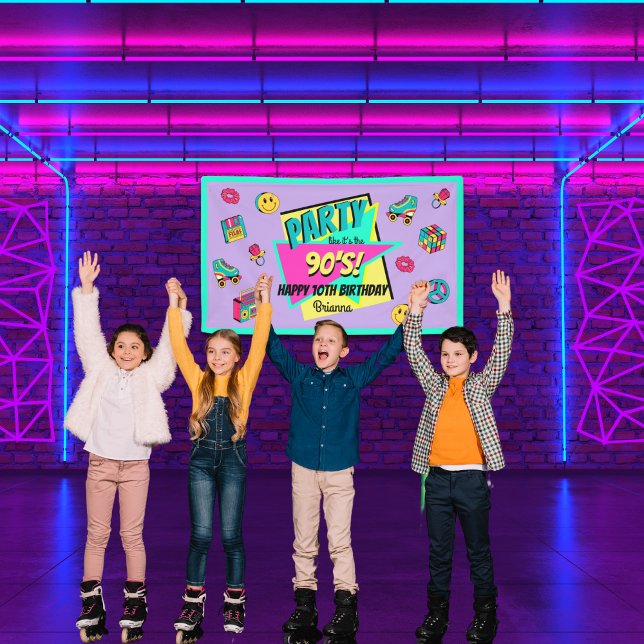 Lona CUALQUIER fiesta de 90 años de edad rosado rosado  (Subido por el creador)