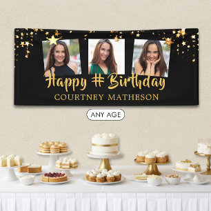 Lona Cualquier Foto Personalizada de Estrellas de Oro N