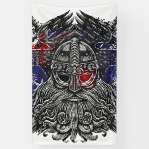 Lona Cuervos de Odín espadas Mitología Vikinga bandera 