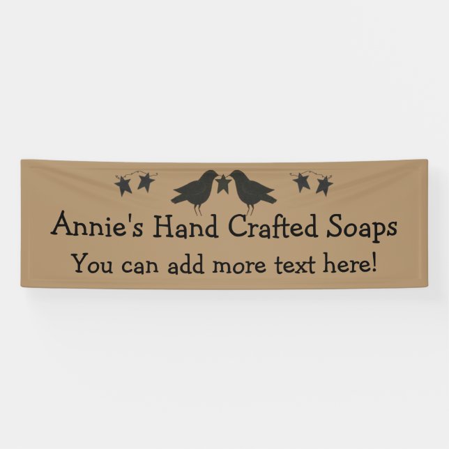 Lona Cuervos y estrellas 2,5' x 8' bandera de encargo (Horizontal)