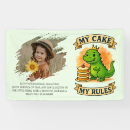 Lona Cuidada Dino Cumpleaños Reina Mi Pastel Mis Reglas