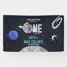 Lona Cumpleaños 1 del astronauta del espacio exterior