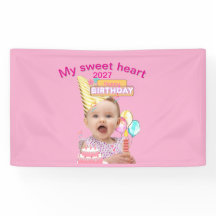 Cumpleaños 1er Primer Cumpleaños Rosa Foto Persona