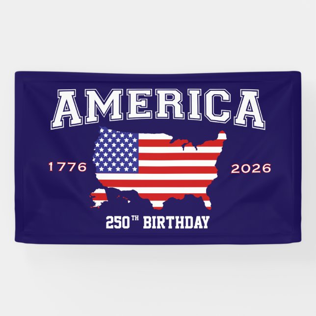 Lona Cumpleaños 250 América 1776-2026 (Horizontal)