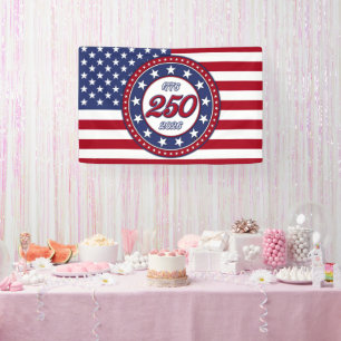 Lona Cumpleaños 250 de América con bandera de EE. UU.