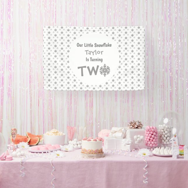 Lona Cumpleaños 2 de Little Snowflake (Fiesta)