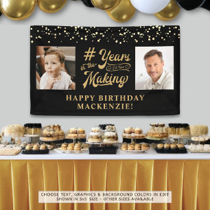 Lona Cumpleaños 2 fotos años en hacer oro negro