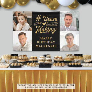 Lona Cumpleaños 4 fotos años en hacer oro negro