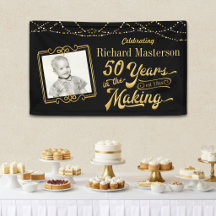 Cumpleaños 50 50 AÑOS EN CREACIÓN Negro y Dorado