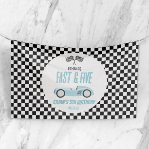 Lona Cumpleaños 5 de Fast & Five Blue Race Car