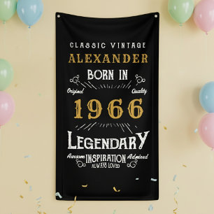Lona Cumpleaños 60 personalizado 1966 Leyenda Vintage