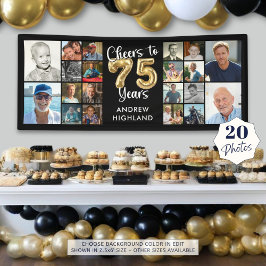 Lona Cumpleaños 75 20 Collages de fotos Saludos a 75 añ
