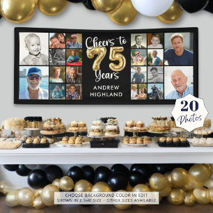 Lona Cumpleaños 75 20 Collages de fotos Saludos a 75 añ