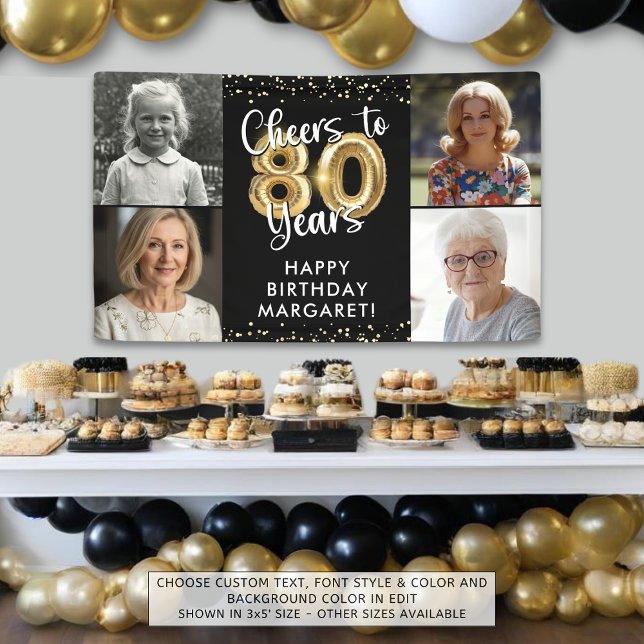 Lona Cumpleaños 80 4 Fotos Saludos a Confetti de 80 año (Subido por el creador)