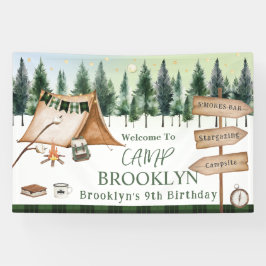 Lona Cumpleaños al aire libre con fogata para acampar S