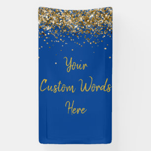 Lona Cumpleaños con Telón de Fondo Personalizado Azul y