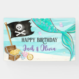 Lona Cumpleaños conjunto de Cola de Pirata y Sirena