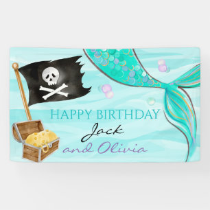 Lona Cumpleaños conjunto de Cola de Pirata y Sirena