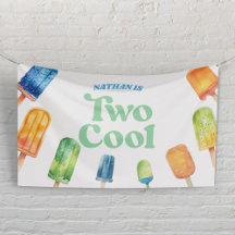 Cumpleaños de 2 años Dos Paletas Retro Azules Geni