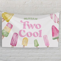 Cumpleaños de 2 años Dos Paletas Retro Rosadas Gen