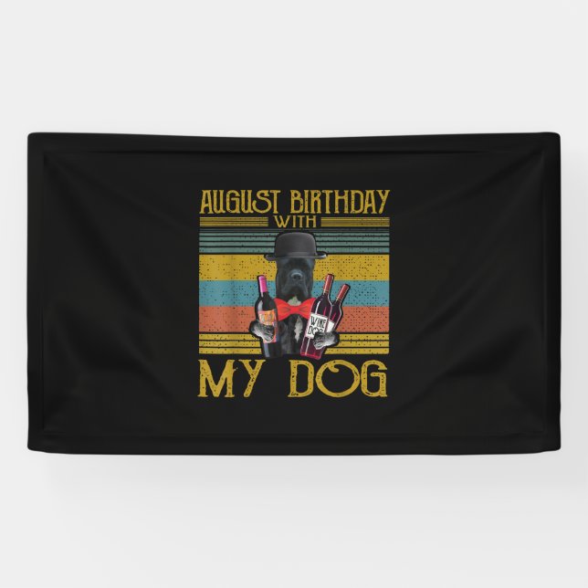 Lona Cumpleaños De Agosto Con Mi Perro Corso De Caña 20 (Horizontal)