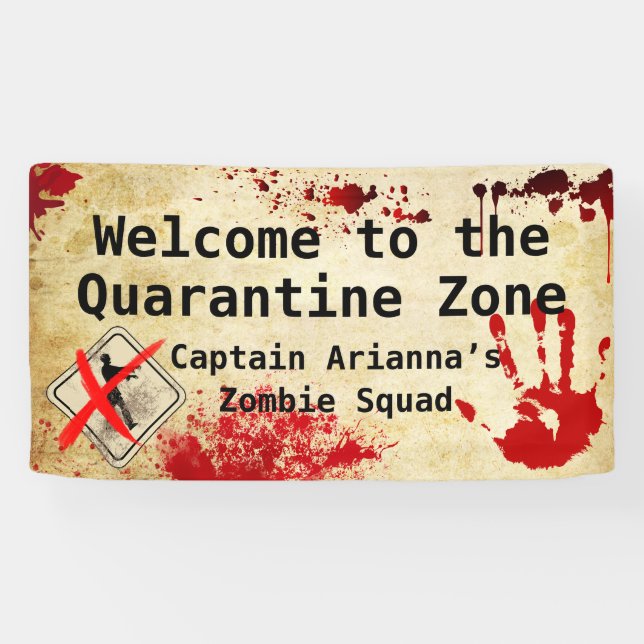 Lona Cumpleaños de Apocalipsis Zombi | Biohazard de Hal (Horizontal)