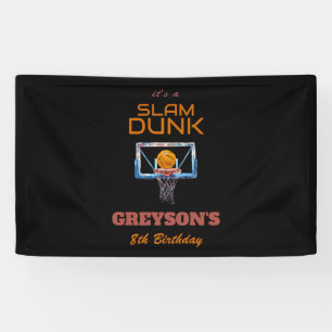 Lona Cumpleaños de Baloncesto Slam Dunk para cualquier