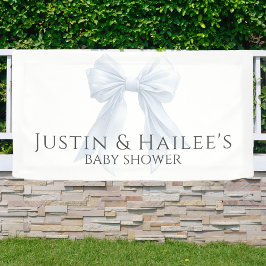 Lona Cumpleaños de Bebé Coquette con Lazo Blanco Person