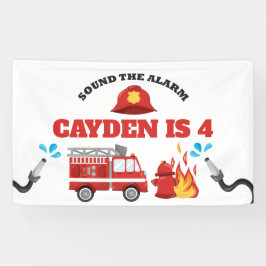 Lona Cumpleaños de Bombero de Camión de Bomberos