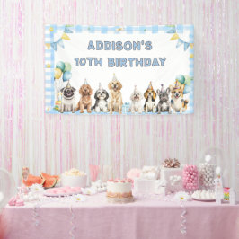 Lona Cumpleaños de cachorros para todos los animales de