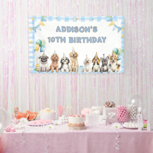 Lona Cumpleaños de cachorros para todos los animales de