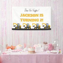 Lona Cumpleaños de Camión de Construcción | Decoración 
