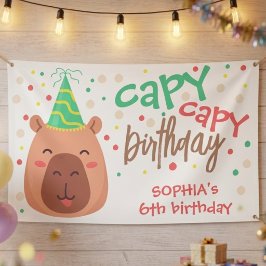 Lona Cumpleaños de capibara capy capy