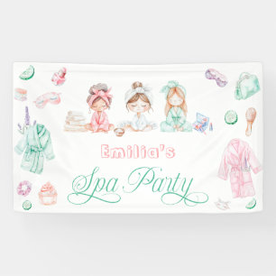Lona Cumpleaños de chica de fiesta de spa