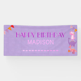 Lona Cumpleaños de dinosaurios Chicas personalizados