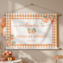 Cumpleaños de Gingham Dulce Como Un Melocotón