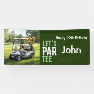 Lona Cumpleaños de Golf 40 para fiesta de golfista